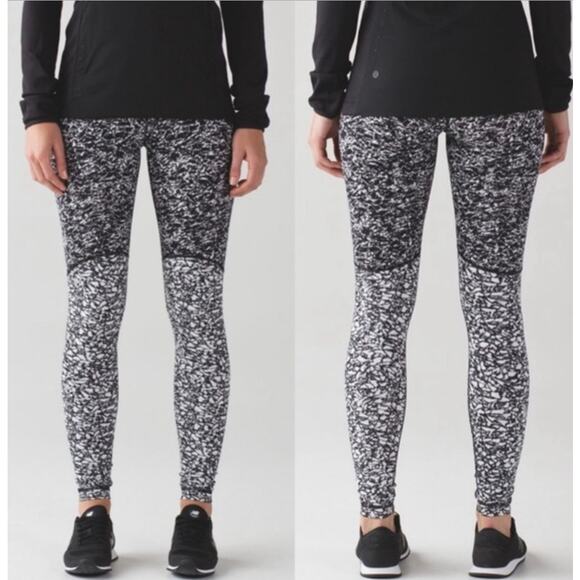 Lululemon Wunder Under Pant (Hi-Rise) Ice Breaker White Black - Picture 1 of 6